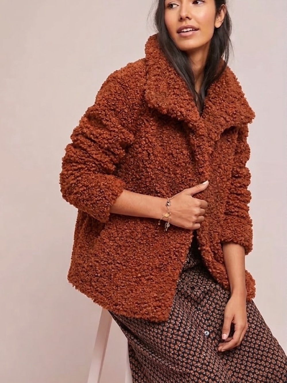 🍁Maurices NWT Rust Orange Sherpa Teddy Fleece Jacket